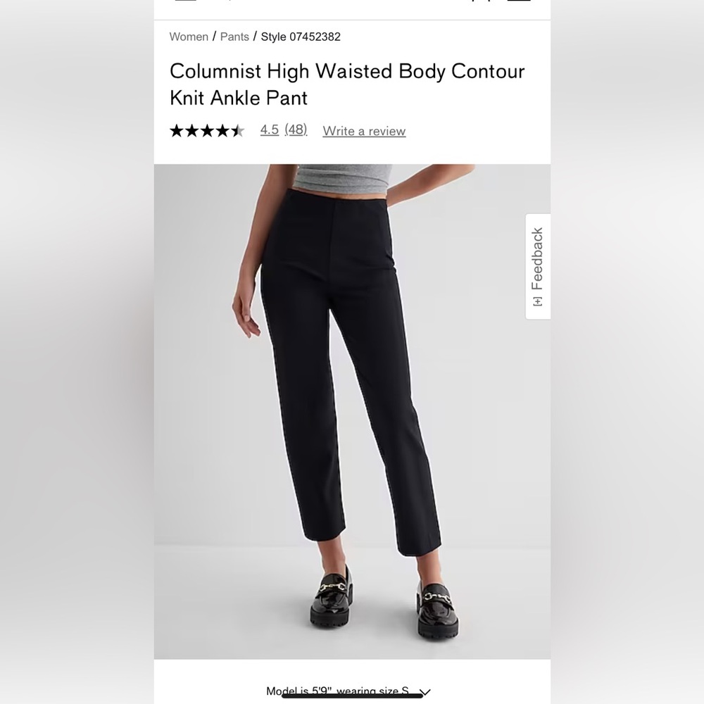 Express Columnist High Waisted Body Contour Knit Ankle Pant